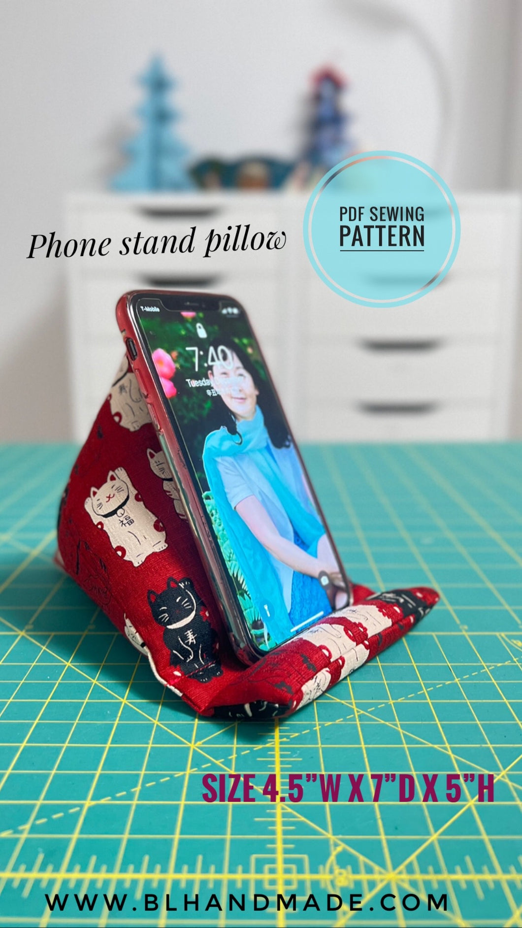 Phone Stand Pillow PDF Sewing Pattern