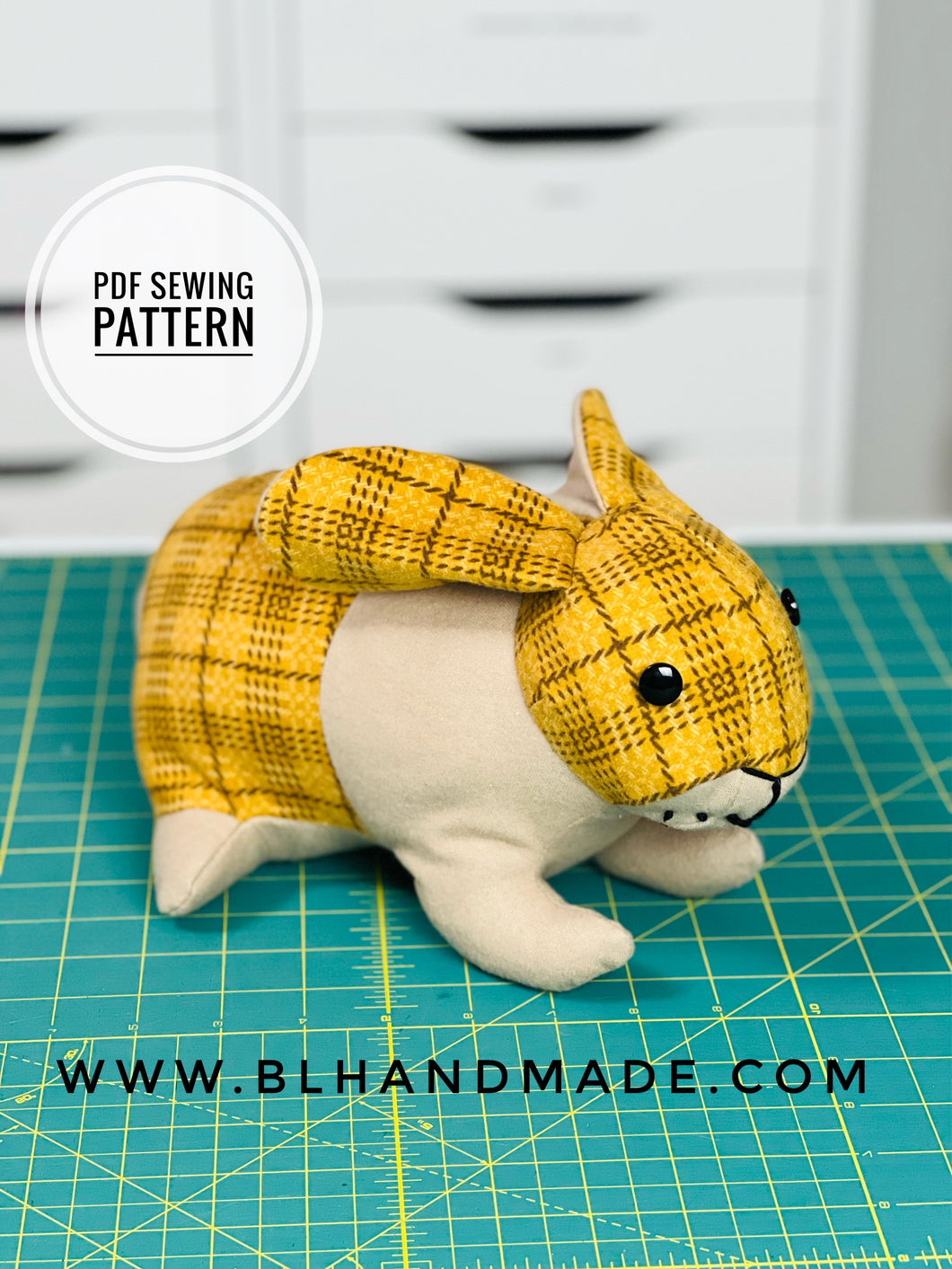 Stuffed Bunny Rabbit PDF Sewing Pattern; toy pattern; bunny pattern; diy toys; animal sewing patterns