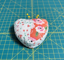 Load image into Gallery viewer, Heart Shaped Patchwork Pincushion - floral
