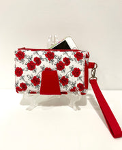 Load image into Gallery viewer, Fabric Wallets -Roses in white
