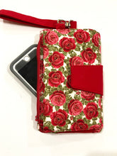Load image into Gallery viewer, Fabric Wallets - Roses in green
