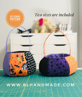 Halloween Bag Sewing Pattern; Trick-or-treat bag pattern; Candy Bag Pattern