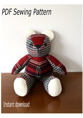 Teddy bear; teddy bear sewing pattern; stuffed animal sewing pattern; memory bear pattern