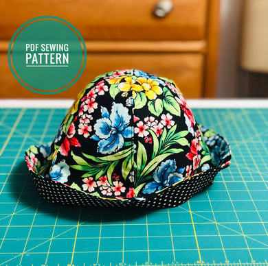 hat sewing pattern, reversible hat pattern; simple sewing pattern, hat pattern
