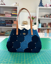 Load image into Gallery viewer, Hexagon Patchwork Denim Shoulder Bag
