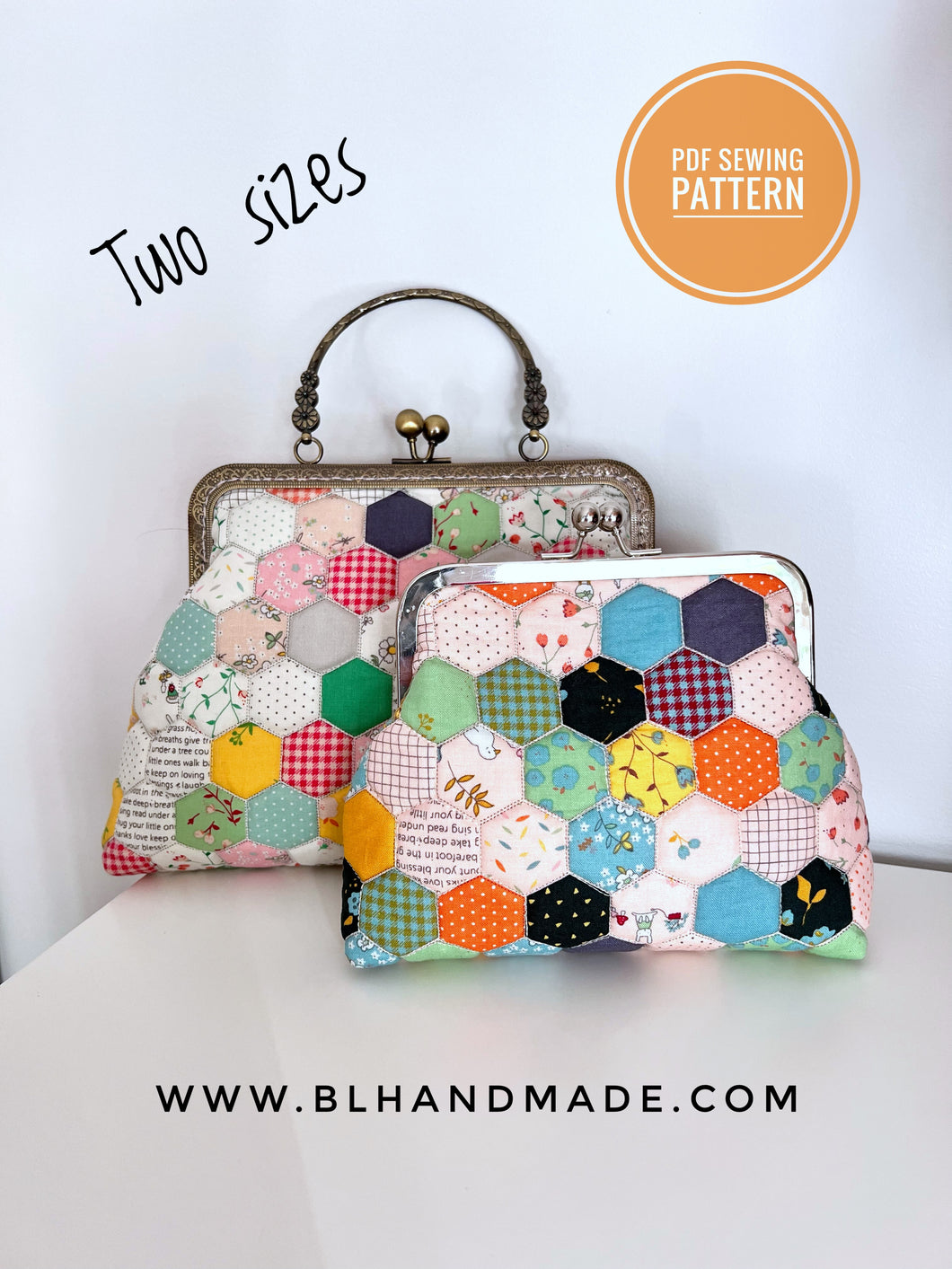 Purse with metal frame PDF sewing pattern; DIY Bag; Shoulder bag tutorial; Bag PDF Sewing Pattern; Clutch bag pattern; Clasp purse; Sew in purse frame; Purse frame pattern; Clasp purse pattern