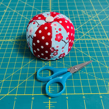 Load image into Gallery viewer, Red Floral Patchwork Pincushion
